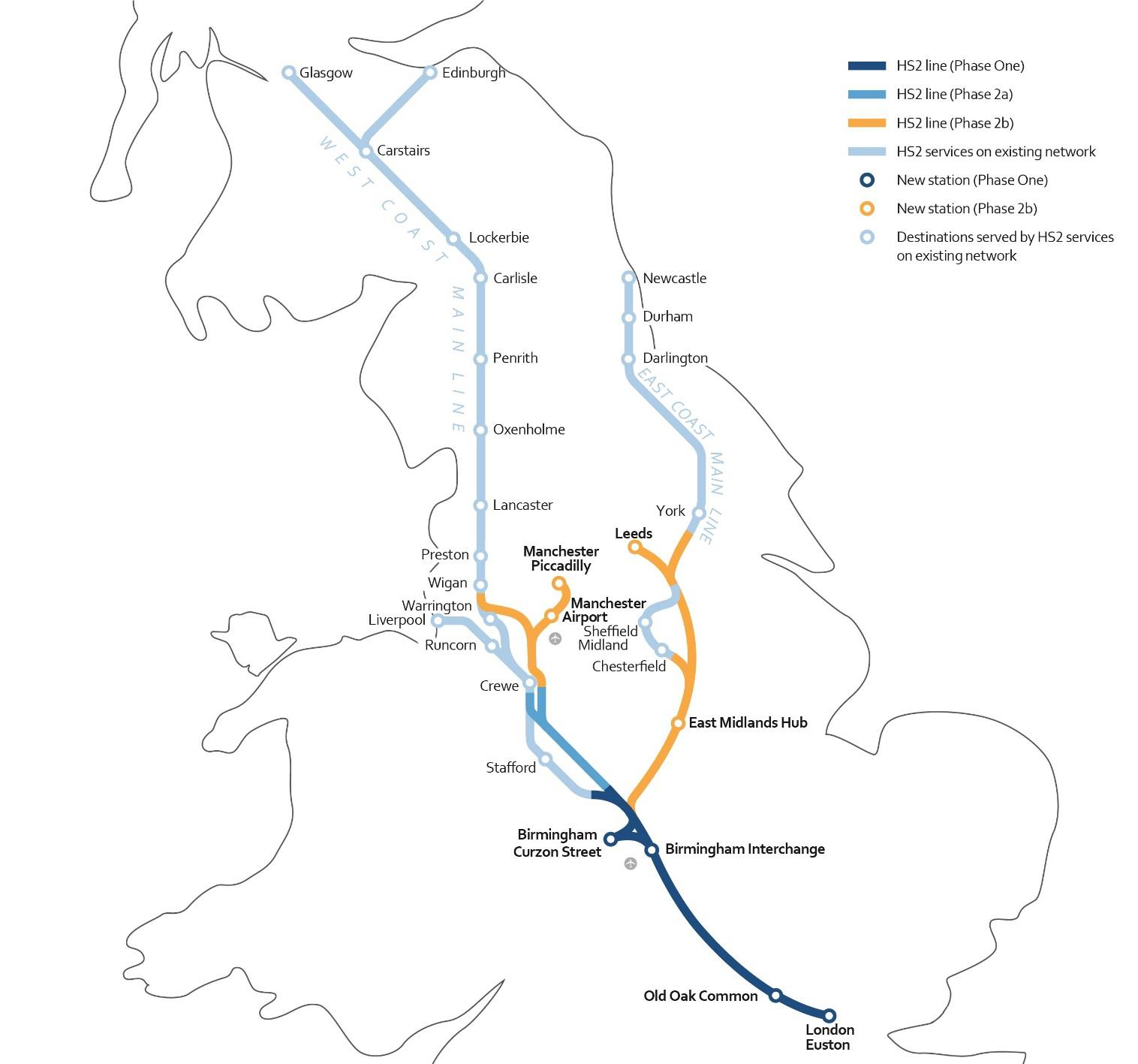 hi speed rail route map