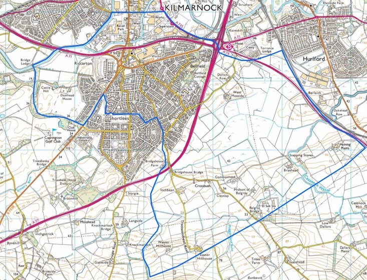 Figure A-15: Whatriggs Primary School Catchment Area, as described in the text below
