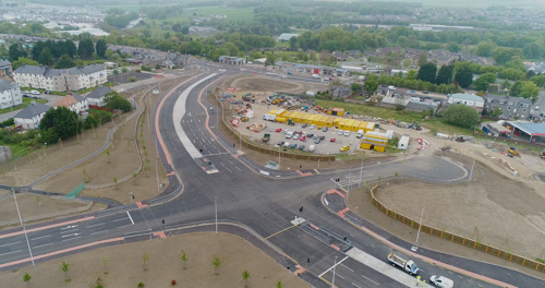 Drone shot of the roads under construction