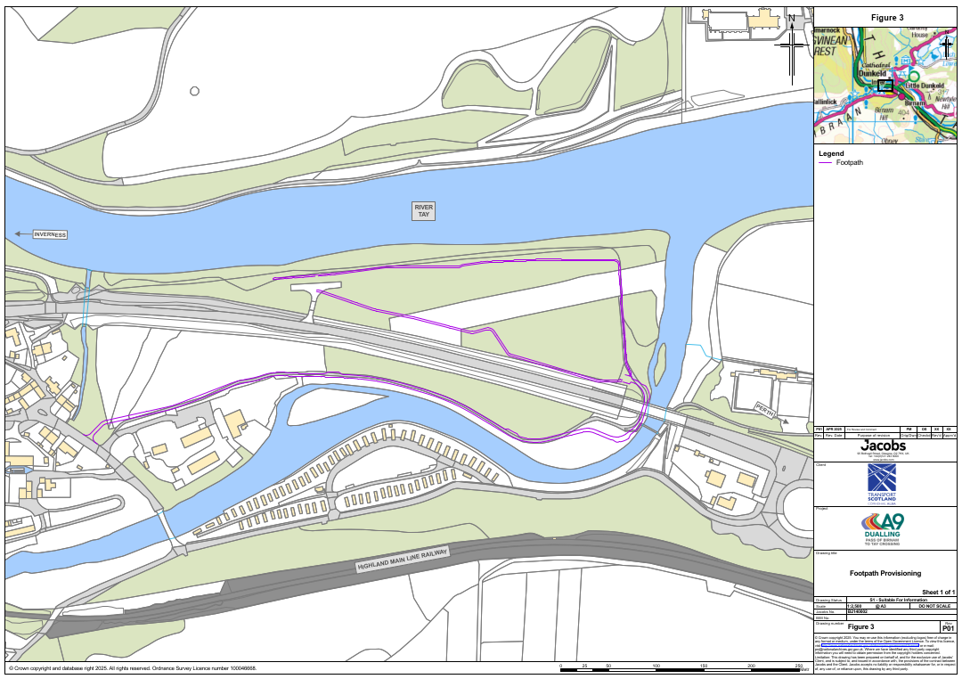 Figure 8-4: Enhancement of Path 35 and creation of new footpath for a new and improved circular route around the River Braan area, as described in the text above