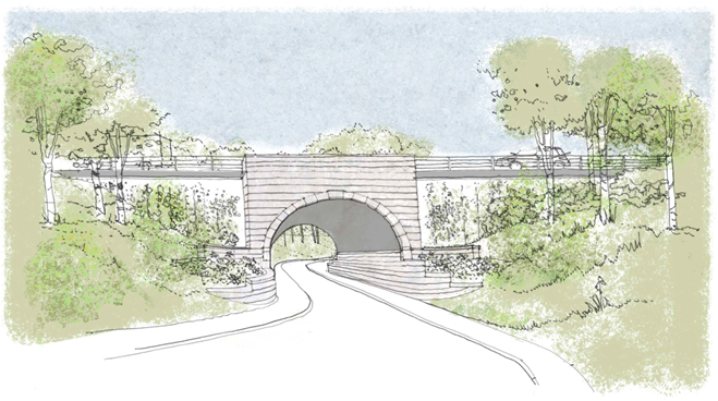Artist's impression of a visualisation of the Murthly Estate Bridge