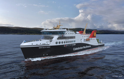 Caledonian MacBrayne ferry travelling across water